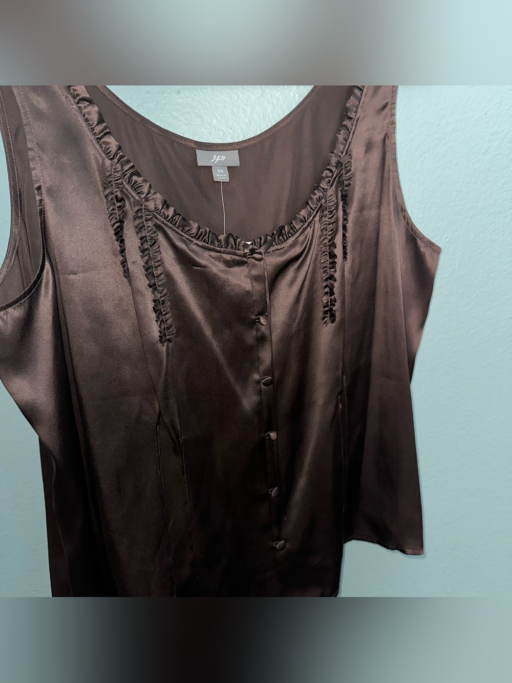 Satin chocolate brown top